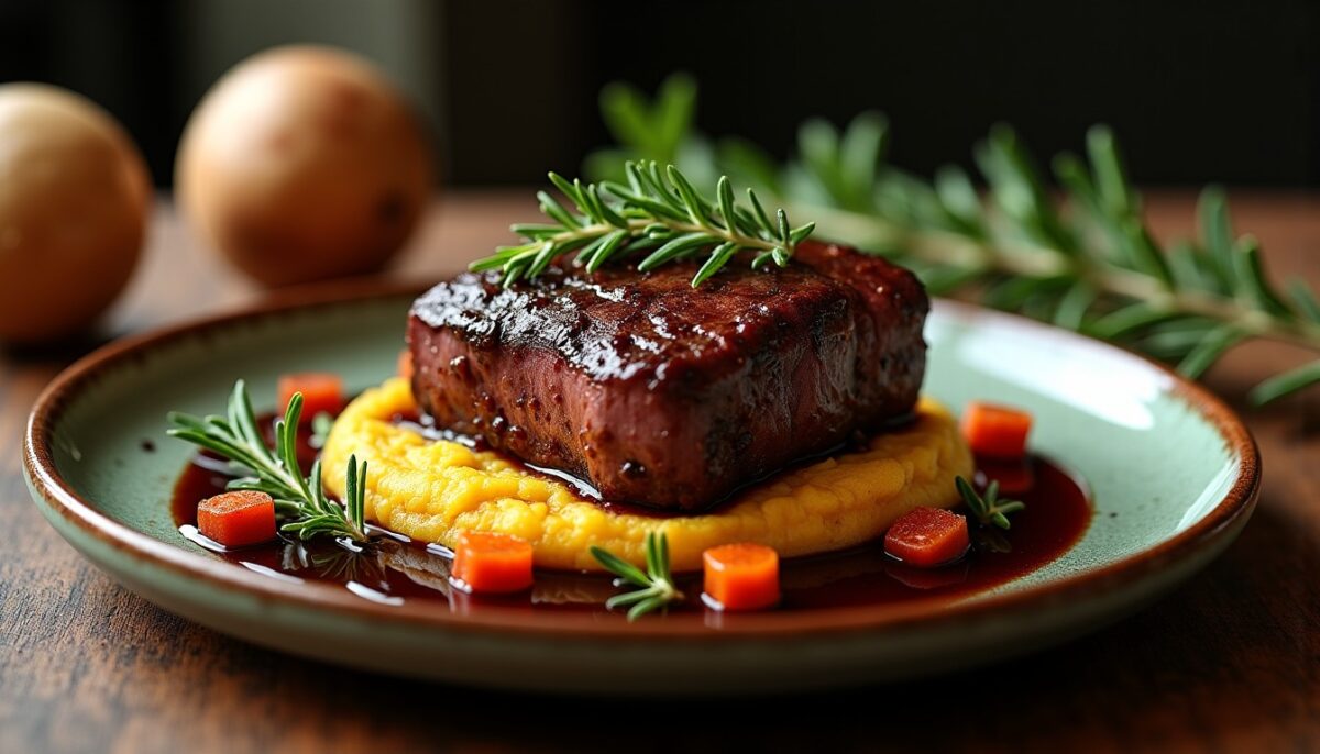 Paleron de Bœuf mijoté au Vin Rouge : L'Art d'une Explosion Gourmande